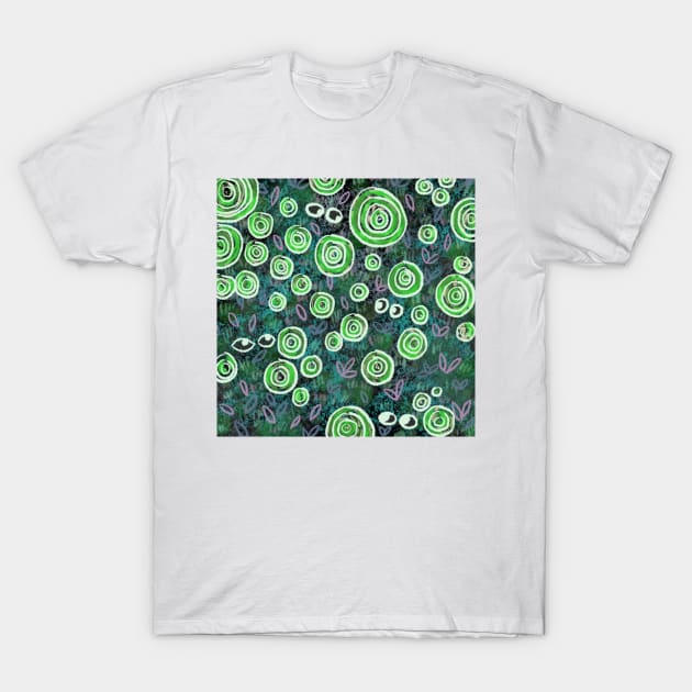 Hiding among roses (neon green) T-Shirt by Once in a Kiwi Blue Moon